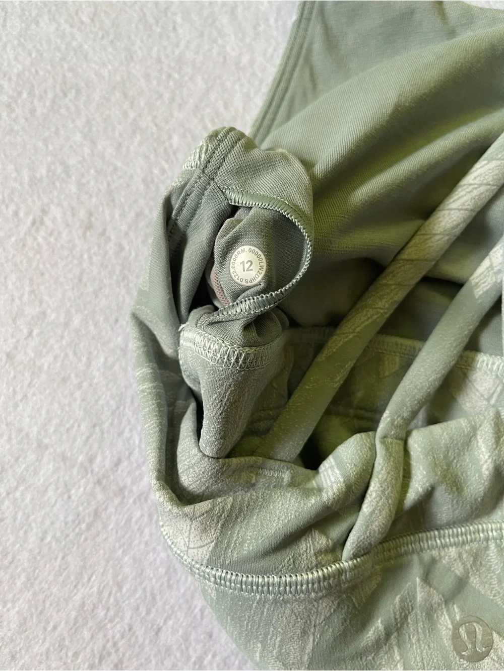 Lululemon athletica Light Green Strappy Sports Bra with Subtle Pattern